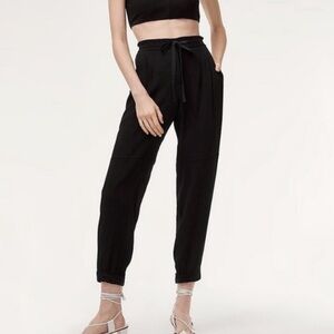 ARITZIA WILFRED Marais jogger pants, black silk jogger pants, size XS